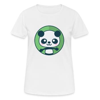 Panda will eine Umarmung - Frauen T-Shirt atmungsaktiv - Weiß - Vorne - AI Model Female 172 dark (172cm)