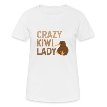 New Zealand Crazy Kiwi Lady Funny Gift Idea - Women's Breathable T-Shirt - white - Front - AI Model Female 172 dark (172cm)