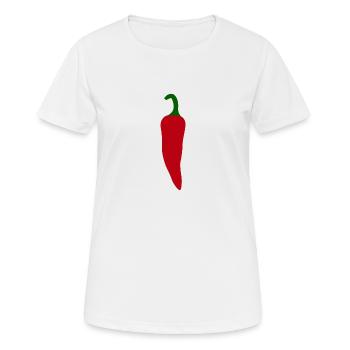 Chili-Pfeffer - Frauen T-Shirt atmungsaktiv - Weiß - Vorne - AI Model Female 172 dark (172cm)