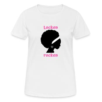 Locken rocken - Frauen T-Shirt atmungsaktiv - Weiß - Vorne - AI Model Female 172 dark (172cm)