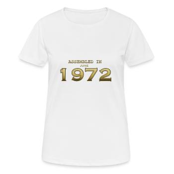 Zusammengebaut im Juni 1972 - Frauen T-Shirt atmungsaktiv - Weiß - Vorne - AI Model Female 172 dark (172cm)