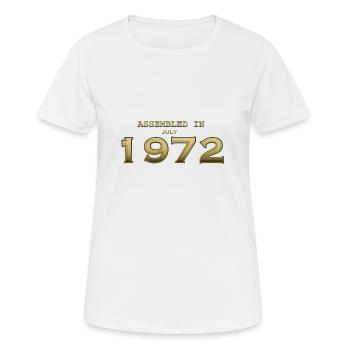 Zusammengebaut im Juli 1972 - Frauen T-Shirt atmungsaktiv - Weiß - Vorne - AI Model Female 172 dark (172cm)