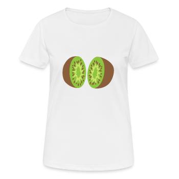 kiwi fendant 2 morceaux de kiwi - T-shirt respirant Femme - blanc - Devant - AI Model Female 172 dark (172cm)