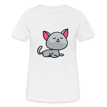 Chat imaginaire britannique à poil court - T-shirt respirant Femme - blanc - Devant - AI Model Female 172 dark (172cm)