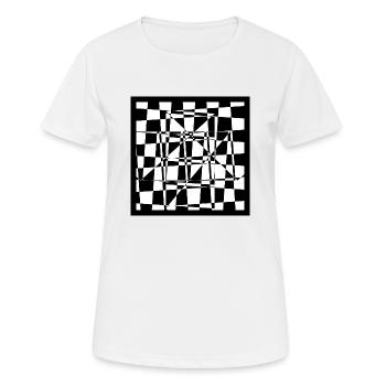 Échiquier modifié, sur blanc - T-shirt respirant Femme - blanc - Devant - AI Model Female 172 dark (172cm)
