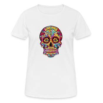 Jour de crâne de sucre des morts - T-shirt respirant Femme - blanc - Devant - AI Model Female 172 dark (172cm)