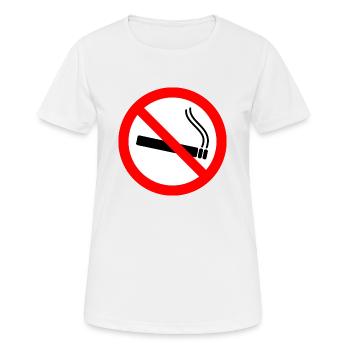 Interdiction de fumer - panneau d'interdiction de fumer - T-shirt respirant Femme - blanc - Devant - AI Model Female 172 dark (172cm)