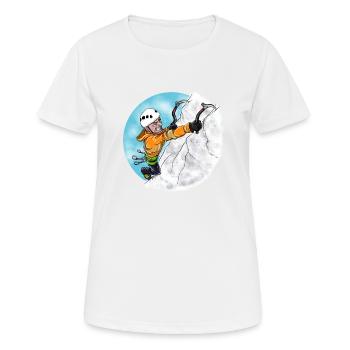 Bergsteiger - Eiskletterer - Kletter T-Shirt - Frauen T-Shirt atmungsaktiv - Weiß - Vorne - AI Model Female 172 dark (172cm)