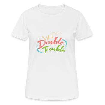 Idée cadeau Gemini Double Trouble Twin Twins - T-shirt respirant Femme - blanc - Devant - AI Model Female 172 dark (172cm)