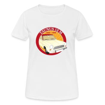 Taunus 12M P4 voiture ancienne - T-shirt respirant Femme - blanc - Devant - AI Model Female 172 dark (172cm)