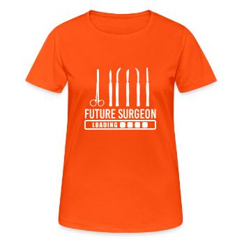 Arzt Future Surgeon Loading Lustige Geschenkidee - Frauen T-Shirt atmungsaktiv - Neonorange - Vorne - AI Model Female 172 dark (172cm)