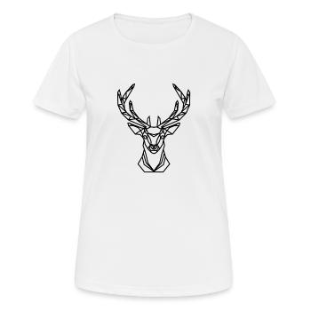deer head - Women's Breathable T-Shirt - white - Front - AI Model Female 172 dark (172cm)