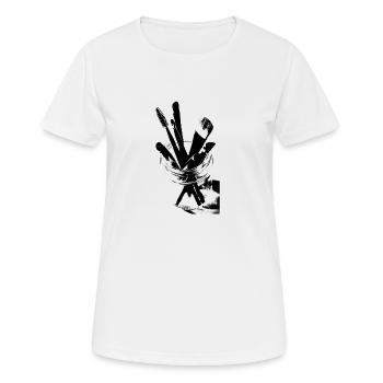 pinceau de maquillage - T-shirt respirant Femme - blanc - Devant - AI Model Female 172 dark (172cm)