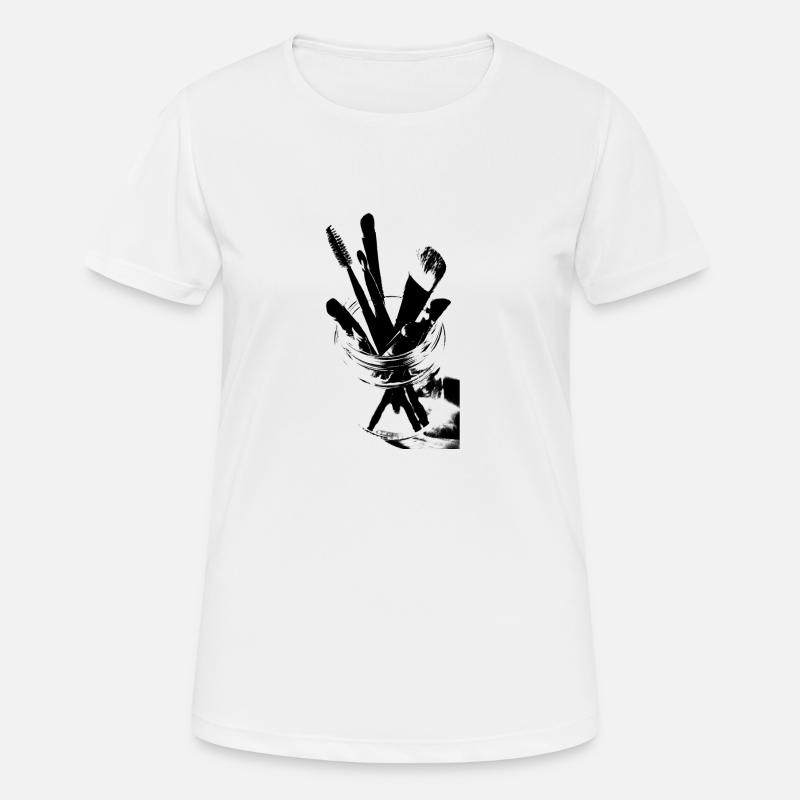 makeup make-up brush - Women's Breathable T-Shirt - white