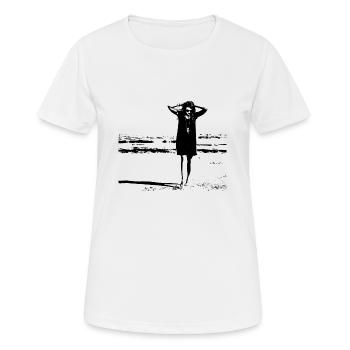 beach girl plage fille - T-shirt respirant Femme - blanc - Devant - AI Model Female 172 dark (172cm)