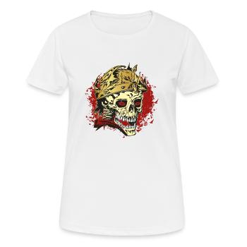 Rockabilly skull with helmet - Women's Breathable T-Shirt - white - Front - AI Model Female 172 dark (172cm)