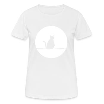 Chat au clair de lune - T-shirt respirant Femme - blanc - Devant - AI Model Female 172 dark (172cm)