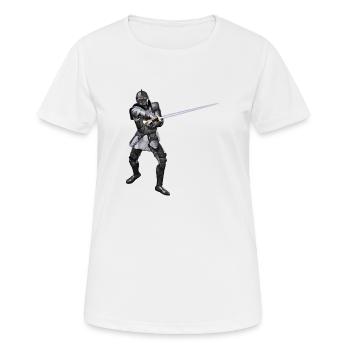 Ritter - Frauen T-Shirt atmungsaktiv - Weiß - Vorne - AI Model Female 172 dark (172cm)