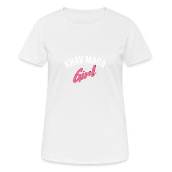 Krav Maga Girl Self Defense Arts martiaux cadeau - T-shirt respirant Femme - blanc - Devant - AI Model Female 172 dark (172cm)