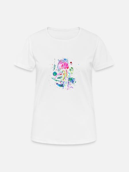BRAIN PLANET MEDUSA - Women's Breathable T-Shirt - white