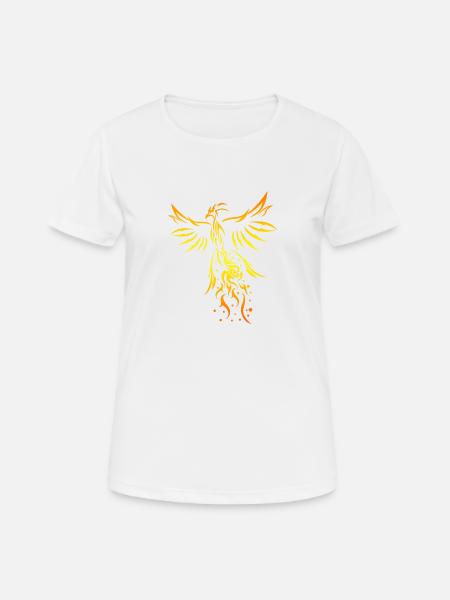 Tribal Tattoo Phönix Vogel Fantasie Geschenkidee - Frauen T-Shirt atmungsaktiv - Weiß