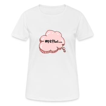 Rosa Miau-Sprechblase - Frauen T-Shirt atmungsaktiv - Weiß - Vorne - AI Model Female 172 dark (172cm)