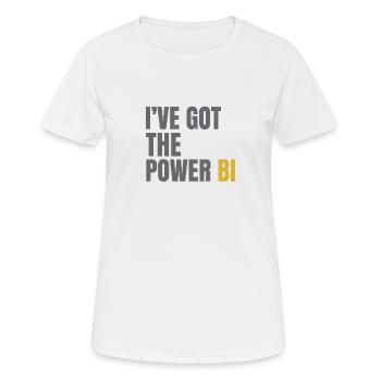 POWER BI - Women's Breathable T-Shirt - white - Front - AI Model Female 172 dark (172cm)