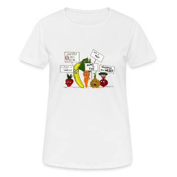 Légumes et fruits végétaliens protestants - T-shirt respirant Femme - blanc - Devant - AI Model Female 172 dark (172cm)