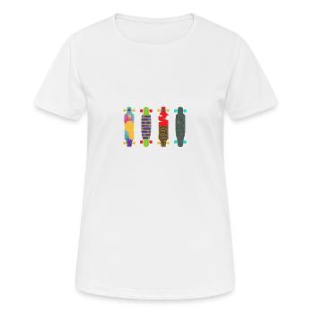 Longboard 4 longboards pour cadeau longboarders - T-shirt respirant Femme - blanc - Devant - AI Model Female 172 dark (172cm)