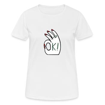 C'est ok la main - T-shirt respirant Femme - blanc - Devant - AI Model Female 172 dark (172cm)