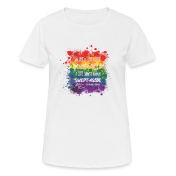 Lin Manuel Miranda Tony Sonett Liebe ist Liebeszitat - Frauen T-Shirt atmungsaktiv - Weiß - Vorne - AI Model Female 172 dark (172cm)