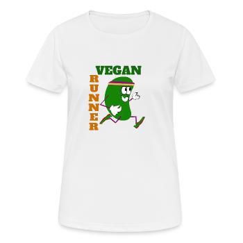 Vegan Runner Bean - T-shirt respirant Femme - blanc - Devant - AI Model Female 172 dark (172cm)