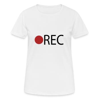 REC Recording Button - Frauen T-Shirt atmungsaktiv - Weiß - Vorne - AI Model Female 172 dark (172cm)