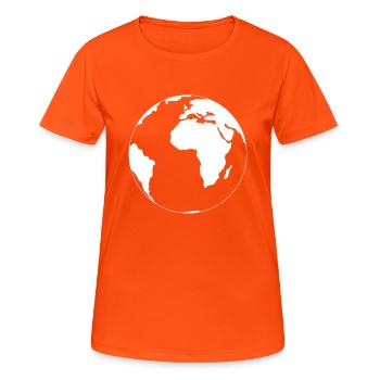 Erde - Frauen T-Shirt atmungsaktiv - Neonorange - Vorne - AI Model Female 172 dark (172cm)