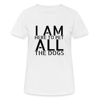 chien - caresse tous les chiens - T-shirt respirant Femme - blanc - Devant - AI Model Female 172 dark (172cm)