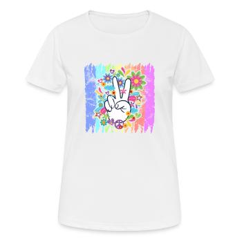 Hippie Peace Rainbow | Hippies 60s gifts - Women's Breathable T-Shirt - white - Front - AI Model Female 172 dark (172cm)