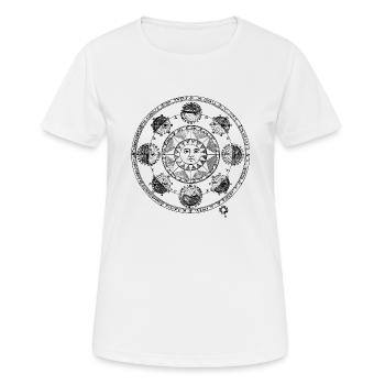 SONNE Vintage - Frauen T-Shirt atmungsaktiv - Weiß - Vorne - AI Model Female 172 dark (172cm)