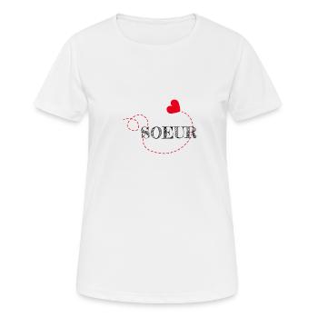 Soeur, soeur de coeur, - T-shirt respirant Femme - blanc - Devant - AI Model Female 172 dark (172cm)
