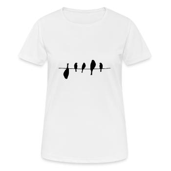 Black Design Stay Weird - Frauen T-Shirt atmungsaktiv - Weiß - Vorne - AI Model Female 172 dark (172cm)