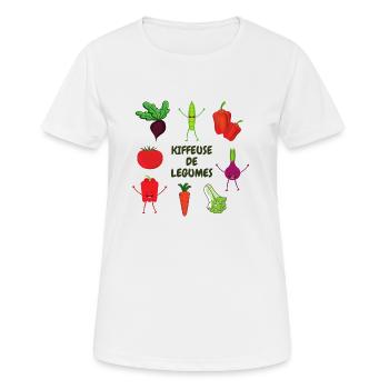 KIFFEUSE DE LEGUMES - T-shirt respirant Femme - blanc - Devant - AI Model Female 172 dark (172cm)