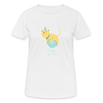 floue le chat mignon - T-shirt respirant Femme - blanc - Devant - AI Model Female 172 dark (172cm)