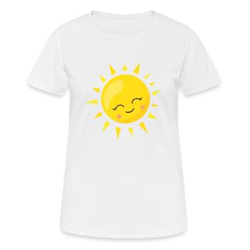 sonne - Frauen T-Shirt atmungsaktiv - Weiß - Vorne - AI Model Female 172 dark (172cm)