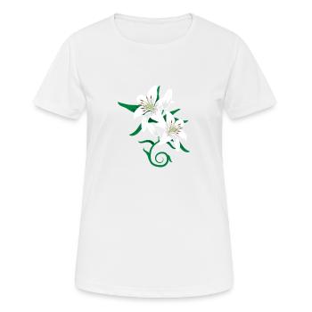 Idée de cadeau de tatouage de fleur de lys - T-shirt respirant Femme - blanc - Devant - AI Model Female 172 dark (172cm)