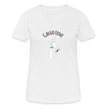 Galgo Love 4 weisser Galgo - Frauen T-Shirt atmungsaktiv - Weiß - Vorne - AI Model Female 172 dark (172cm)