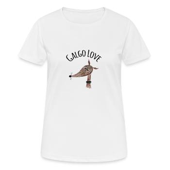 Galgo Love 5 gestromter Galgo - Frauen T-Shirt atmungsaktiv - Weiß - Vorne - AI Model Female 172 dark (172cm)