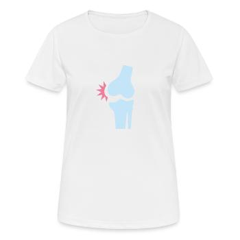 Douleur au genou - T-shirt respirant Femme - blanc - Devant - AI Model Female 172 dark (172cm)
