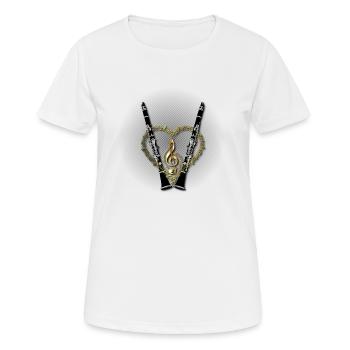 Klarinette - Frauen T-Shirt atmungsaktiv - Weiß - Vorne - AI Model Female 172 dark (172cm)