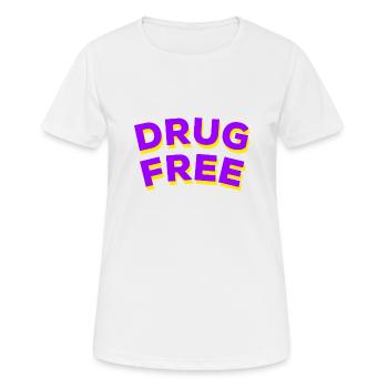 Drug Free - Women's Breathable T-Shirt - white - Front - AI Model Female 172 dark (172cm)