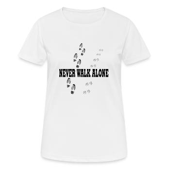 never walk alone - Frauen T-Shirt atmungsaktiv - Weiß - Vorne - AI Model Female 172 dark (172cm)