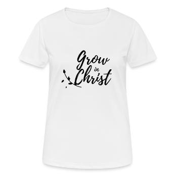 Wachsen in Christus - Frauen T-Shirt atmungsaktiv - Weiß - Vorne - AI Model Female 172 dark (172cm)